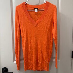 J.Crew Orange V-Neck Sweater XS NWOT Acrylic Wool Silk Blend Vintage 2011 Preppy